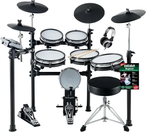 XDrum DD-530 Mesh Heads E-Drum Maxi Kit - E-Drums mit Dual-Zone Mesh Pads, 45 Drumkits und 400 Sounds, inklusive Hocker und Kopfhörer für ein komplettes Spielerlebnis.