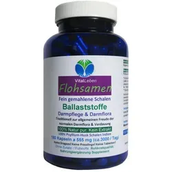 Flohsamen Premium feine Flohsamenschalen INDIEN 180 Psyllium Ballaststoff Kapseln NATUR pur OHNE Zusatzstoffe