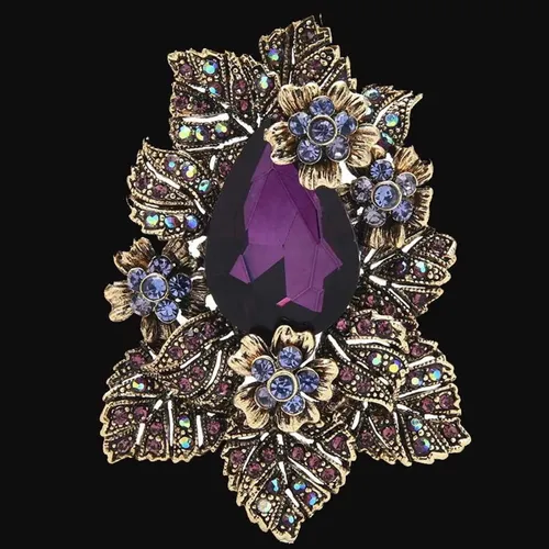 Brosche Vintage Brosche Blüten violett von Dark Desires & Ihr Rosengarten