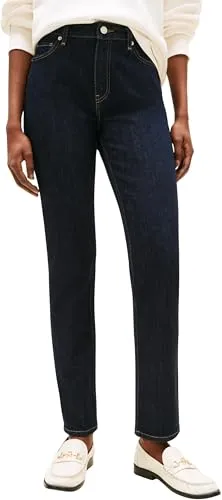 Tommy Hilfiger Damen Jeans Hose Rinse Slim Mid Rise, Blau (Denim Rinse 01), 32W/25L - Zeitlose Tommy Hilfiger Slim Fit Jeans im 5-Pocket-Style. Bequemer Stretchstoff sorgt für optimale Passform und hohen Tragekomfort – ideal für Büro und Freizeit.