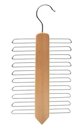 IPEA Eleganter Krawattenhalter aus Holz mit 20 Stangen – Krawattenhalter im Minimal-Design – Kleiderbügel zum Aufhängen von Gürteln, Schals, Zubehör – drehbarer Haken