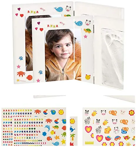 Your Design Bilderrahmen Baby 3D: 2er-Set 2-teilige Rahmen für Babyfoto, Gipsabdruck, je 36,5 x 23,5 cm (Gipsabdruck Baby Bilderrahmen, 3D-Bilderahmen, memorie)