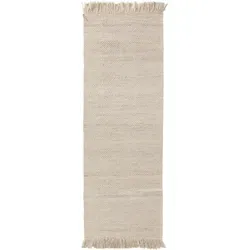 benuta Pure Wollteppich Läufer für Flur Lars Cream 70x200 cm - Hochwertiger Naturfaserteppich aus Wolle, der Wärme und Stil in deinen Flur bringt. Mit seinem dezenten Design passt er zu jedem Interieur und setzt gleichzeitig Akzente im Raum.