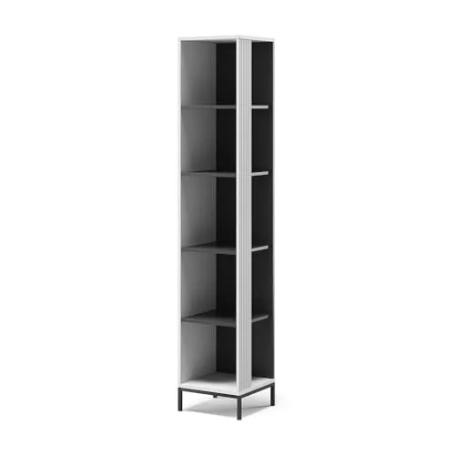 Vicco Bücherregal Eliza, Weiß, 36 x 188 cm – Stilvolles Design - Bücherregal Eliza in Weiß, 5 Fächer für Bücher und Deko, modernes Design für vielseitige Einsatzmöglichkeiten in jedem Raum.
