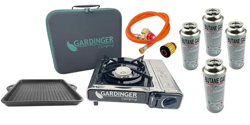 GARDINGER Camping-Gasgrill Safety Camp Allgas mit Piezozündung