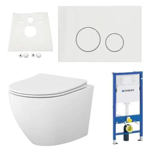 Geberit Vorwandelement RIVA WC spülrandlos R(h) einwirbel Spülung Komplettset