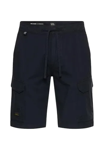 camel active Herren Cargo Shorts Dunkelblau mit Tunnelzug in blau von camel active