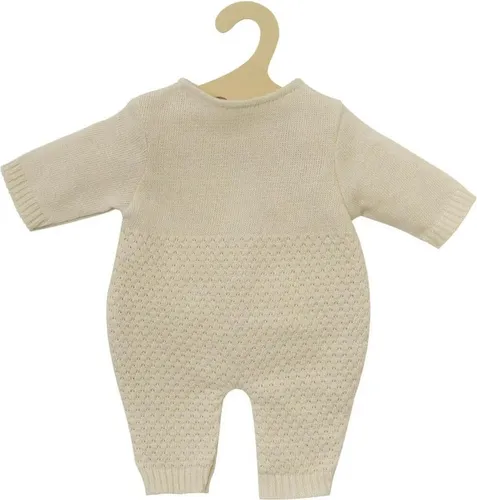Heless Puppen-Strickstrampler aus 100 % Baumwolle, ecru, Gr. 35-45 cm