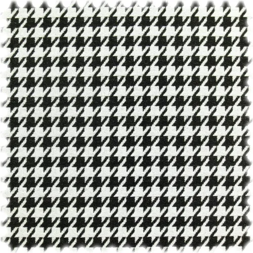 Trevira CS Möbelstoff Teramo Hahnentritt Schwarz / Weiss