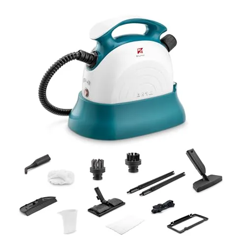 Di4 Dampfreiniger Brumo 1500W, 4 Bar Druck, 1,1L Tank, 22 Minuten Laufzeit, 12 Zubehörteile für Reinigung und Desinfektion Ohne Chemikalien