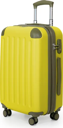 HAUPTSTADTKOFFER - Spree - Handgepäck Koffer Trolley Bordgepäck Hartschalenkoffer, Eweiterung 4 Doppelrollen LIMITED EDITION TSA, 55 cm, 42 Liter,Lemon