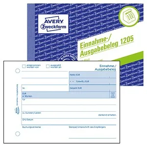 AVERY Zweckform Einnahme-/Ausgabebeleg Formularbuch 1205, 1 St.