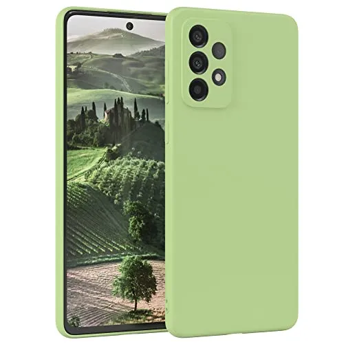 EAZY CASE - Silikonhülle für Galaxy A73 5G Hülle Silikon Case Grün weich stoßfeste Handyhülle Schutzhülle mit Kameraschutz Dünn Premium Schutz Cover TPU Phone Bumper in Pastell Hellgrün Matt