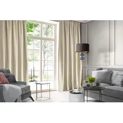 Samtvorhänge Beige SAMT VORHANG Velours Vorhänge - Gardinen & Vorhänge, blickdicht und elegant mit Kräuselband, ideal für Wohnzimmer und moderne Räume