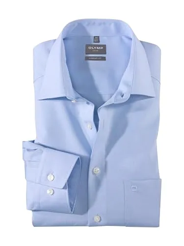 OLYMP Herren Oberhemd Langarm Luxor Chambray Comfort Fit - Herrenhemden mit komfortabler Passform und elegantem Chambray-Muster, ideal für stilvolle Anlässe und den Alltag.
