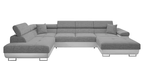 Mirjan24 Ecksofa Torezio Bis - U-Form Couch mit Schlaffunktion - Sofas & Couches: Komfortables Ecksofa mit Schlaffunktion, Bettkasten und verstellbaren Kopfstützen für optimalen Sitz- und Schlafkomfort.