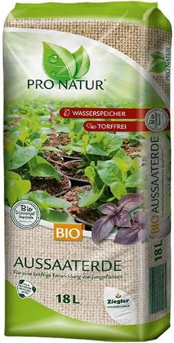 PRO NATUR Bio Aussaaterde Anzuchterde Pikiererde gebrauchsfertig und torffrei 1 x 18,0 L (18)