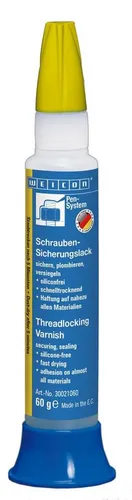 WEICON Schraubensicherungslack | 60 g | rot (RAL 3000) - Klebeprodukte – Schnelltrocknender Sicherungslack für zuverlässigen Schutz vor Manipulationen und Korrosion, ideal für Schraubverbindungen.