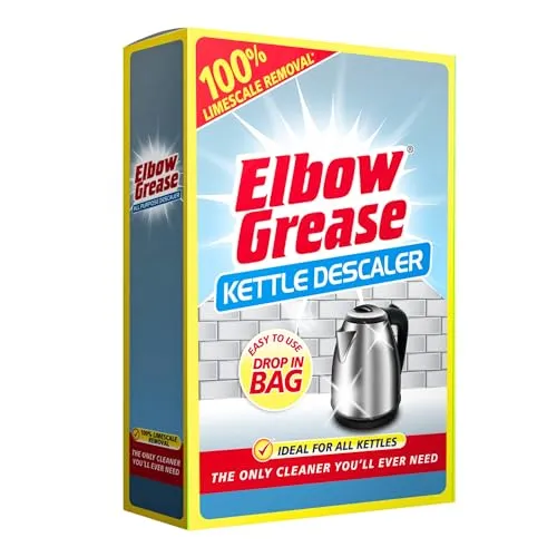 Elbow Grease Wasserkocher Entkalker – bis zu 100% Kalkentfernung | Geeignet für alle Wasserkocher (1 Drop In Bag)