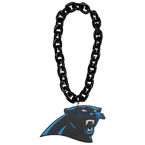 Great Branding FanFave - NFL Carolina Panthers FanChain - Stylische Halskette der Carolina Panthers, offiziell lizenziert von der NFL. Mit abnehmbarem 3D-Logo aus hochwertigem EVA-Schaum und glänzendem Kunststoff. Perfekt für jeden Fan und ca. 90 cm lang.
