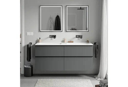 Bernstein Waschbeckenunterschrank LAVOA Set 120cm Anthrazit mit Waschbecken BRUXELLES Weiß - Eleganter Unterschrank LAVOA 120 cm in Anthrazit mit passendem Mineralguss Waschbecken BRUXELLES. Ideal für modernes Badezimmerdesign, bietet er durchdachte Stauraumlösungen und eine langlebige Verarbeitung.