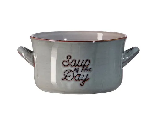 Ritzenhoff & Breker Suppenschale, Keramik - Thermobehälter - Elegante 570 ml Suppenschale mit Griff in Grau, ideal für heiße Suppen und Eintöpfe, von Ritzenhoff und Breker.