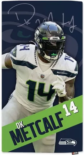 Seattle Seahawks Strandtuch NFLPA D.K. Metcalf Beach Towel Motion