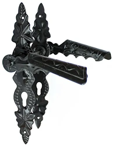 Türklinke Türdrücker Langsschil 72 Zylinder Schwarz Schmiedeeisen