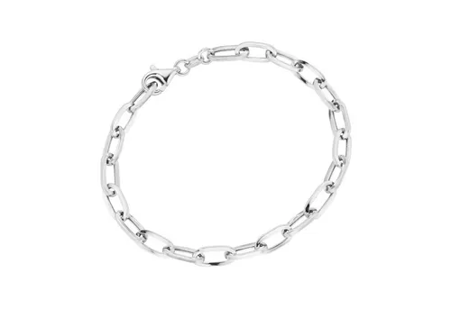 Elegantes Smart Jewel Armband Glieder oval aus Silber 925 - Armschmuck aus hochwertigem Sterlingsilber, 19 cm lang, mit sicherem Karabinerverschluss für stilvolle Akzente.