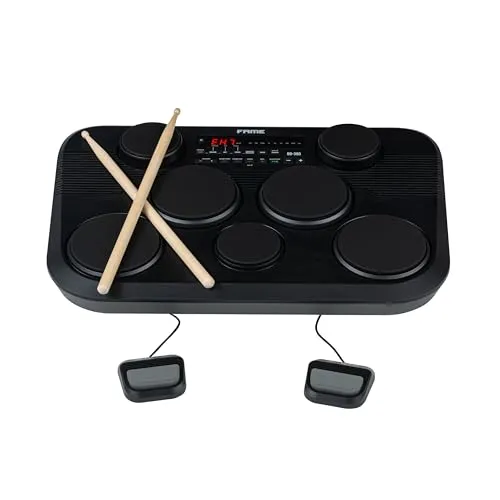 Fame DD-380 Digital Drum Set - E-Drums mit 273 Sounds und 45 Kits, kompakt und ideal für Zuhause oder unterwegs, inklusive Sticks und Netzteil.