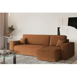 Kaiser Möbel Ecksofa mit Schlaffunktion und Bettkasten, L-Form, Kupfer - Sofa für modernes Wohnen: Komfortabel mit Schlaffunktion und Bettkasten, ideal für gesellige Abende und platzsparend für kleine Räume.