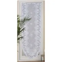 Bestlivings Türpanneaux 180 cm x 60 cm Inkl. Stickerei Mona Blumen Muster Inkl. Vitragestange