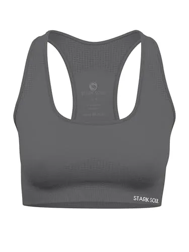 STARK SOUL Sport BH - Medium Support mit herausnehmbaren Cups | In verschiedenen Farben und Größen erhältlich - Büstenhalter mit optimalem Halt dank Racerback-Schnitt und breiten Trägern. Atmungsaktives Material sorgt für hohen Tragekomfort bei sportlichen Aktivitäten. Reflektierende Details erhöhen die Sichtbarkeit.