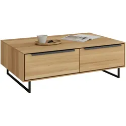Couchtisch Brest aus teilmassiver Kernbuche mit Metallkufen