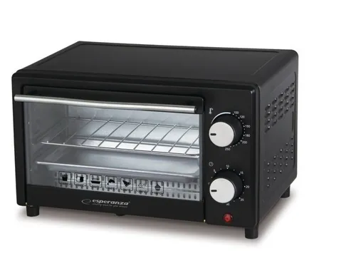 Esperanza EKO004 Grillofen 10 l 900 W Schwarz - Mini-Backofen mit 10 l Volumen, ideal für schnelle Grillgerichte und platzsparend für jede Küche.