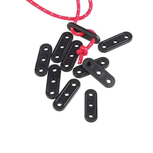 Upstore 20 Stück Kunststoffschnurspanner Seilspanner Zelt Abspannleine Windseil Schnalle Verschluss Spanner für Wandern Camping Picknick Outdoor-Aktivitäten (schwarz)