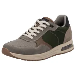 Sportliche RIEKER Sneaker für Herren in Beige, Gr. 44 - Sneaker von RIEKER, Gr. 44, aus Veloursleder und Lederimitat, mit gepolstertem Schaftrand für höchsten Komfort und ideal für den Freizeitlook.
