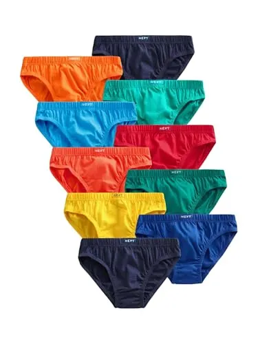 Next Slip Unterhosen 10er-Pack aus 100 % Baumwolle - Kinder-Wäsche, bequeme und atmungsaktive Unterhosen für Kinder im Alter von 11-12 Jahren, ideal für den täglichen Gebrauch.