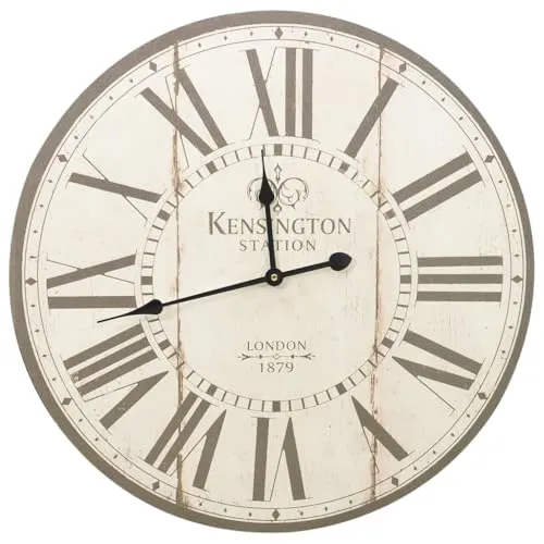 vidaXL Vintage Wanduhr London 60 cm - Wohnaccessoires mit nostalgischem Charme, robustem MDF-Rahmen und gut ablesbarem Ziffernblatt – ideal für jeden Raum!