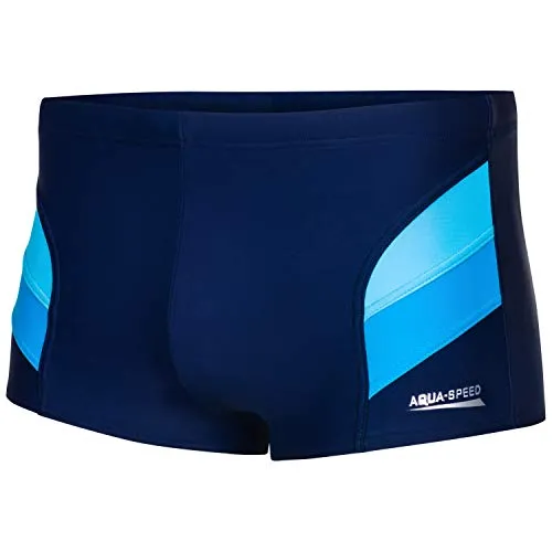 Aqua Speed Badehose blau 4XL - Herren-Bademode in Marineblau, körpernahe Passform aus 80% Polyamid und 20% Elastan für optimalen Tragekomfort beim Schwimmen.