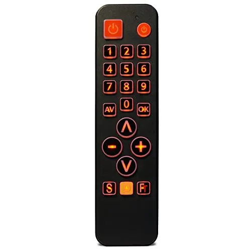 FeinTech FeinControl TV Großtasten-Fernbedienung - Universale Infrarot-Fernbedienung mit Großtasten und LED-Beleuchtung, ideal für Senioren. Lernfunktion übernimmt Befehle gängiger Fernbedienungen, keine Code-Eingabe nötig.