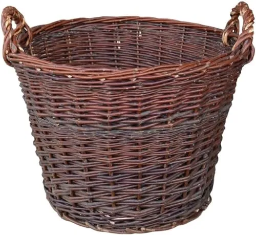 Kartoffelkorb Ø 60cm - Handgefertigter Weidenkorb für vielseitige Verwendung - Aschesauger und Aufbewahrungslösung: Der 60 cm große handgefertigte Weidenkorb bietet Platz für Obst, Kaminholz oder als stilvolles Dekorationsstück.