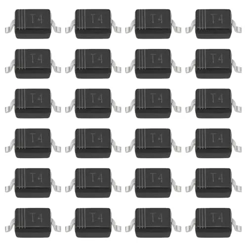 YINETTECH 100 Stück T4-Montagediode SMD 0805 SOD320 Kleinsignal-Chipschalter 1N4148WS für Digitale Geräte Smart Home LED-Beleuchtung Automotive Schwarz