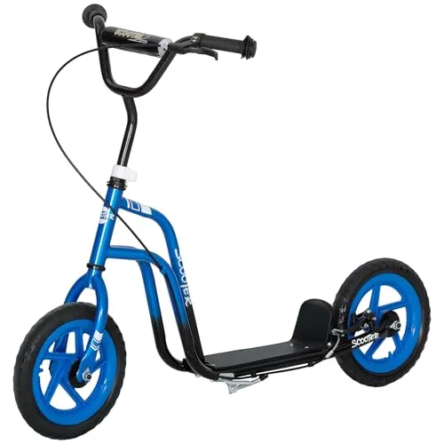 AIYAPLAY Kinderroller Scooter Tretroller Kickscooter mit verstellbarem Lenker, großen Rädern und Handbremse 12 Zoll Cityroller für 5-12 Jahren Jungen und Mädchen Blau