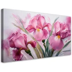 Feeby Leinwandbild, Pink, Textil, Floral, Rechteckig, 100x50 cm, Bilder und Zubehör, Wandbilder, Leinwandbilder