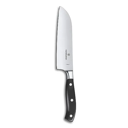 Victorinox Grand Maître Santokumesser 17 cm - Santoku-Messer mit extra scharfer Klinge aus rostfreiem Stahl, ideal für präzises Schneiden und ergonomischen Kunststoffgriff für komfortable Handhabung.