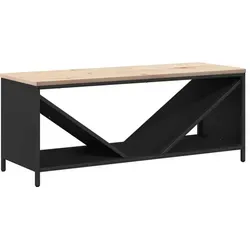 vidaXL Brennholzregal mit Holzplatte Schwarz 100,5x35,5x40 cm - Aschesauger - Robustes Kaminholzregal aus kaltgewalztem Stahl mit großer Holzplatte, bietet Platz für Holzscheite und dient gleichzeitig als stilvolle Sitzgelegenheit.