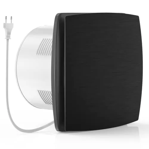 HG Power badlüfter 150mm mit Rückstauklappe Badezimmerlüfter Geräuscharmer 240m³/h für Wand-, Decken- und Fenstermontage ABS-Werkstoff