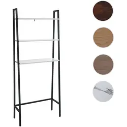 Standregal HWC-K82: Badregal mit Aussparung für Waschmaschinen - Badregal im Industrial Design mit drei Regalböden und praktischer Aussparung für Waschmaschinen. Hochwertiges Paulownia Holz sorgt für Stabilität und einen warmen Charme.