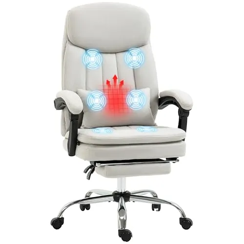 Vinsetto Bürostuhl mit Massagefunktion in beige von Vinsetto